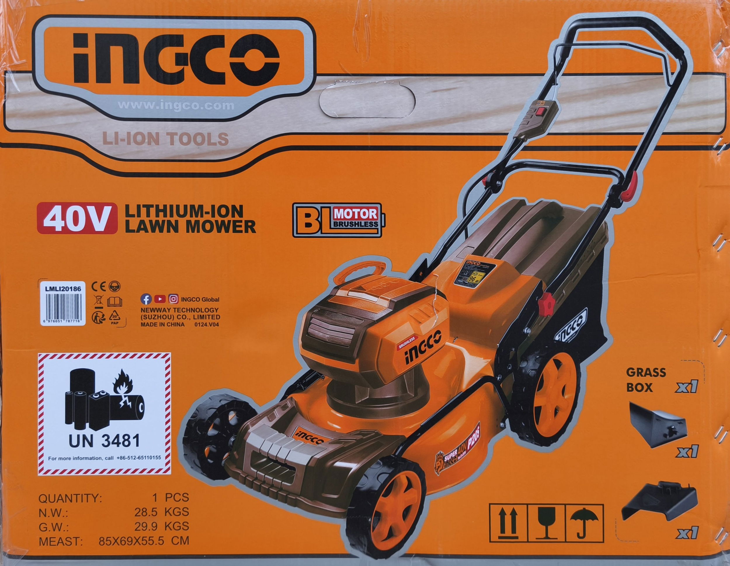 INGCO INGCOAkkus fűnyíró 460mm 2x20V szénkefe nélküli ( 2x5,0 Ah akku + 4,0A dupla töltő) termék fő termékképe