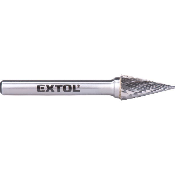 EXTOL Keményfém turbómaró (rotormaró), kúpos, hegyes orrú, átmérő 10×20mm/szár 6mm, keresztfogazás termék fő termékképe