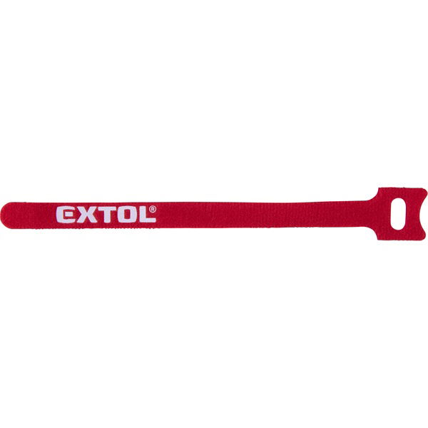 EXTOL kábelkötegelő 12,0×200mm 30db, tépőzáras, többször használható (oldható), piros, nylon termék fő termékképe