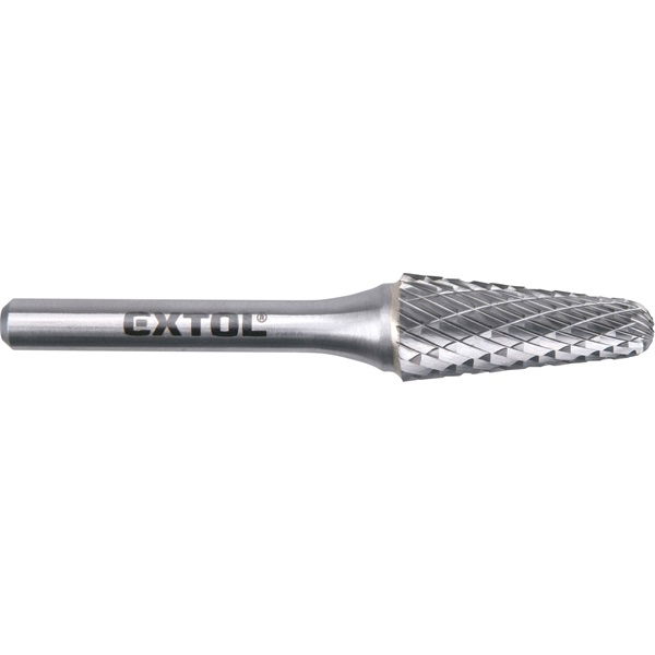 EXTOL Keményfém turbómaró (rotormaró), kúpos, kerek orrú, átmérő 12×28mm/szár 6mm, keresztfogazás termék fő termékképe