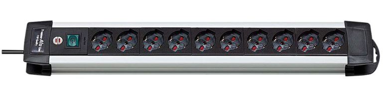 Brennenstuhl Elosztó Premium Alu-Line 10x IT L típusú (P17/11) aljzat - IT L típusú (S17) dugó Alumínium/fekete 3m termék fő termékképe