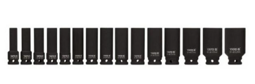 YATO Gépi hosszú dugókulcs készlet 15 részes 1/2" 10-32 mm CrMo termék fő termékképe