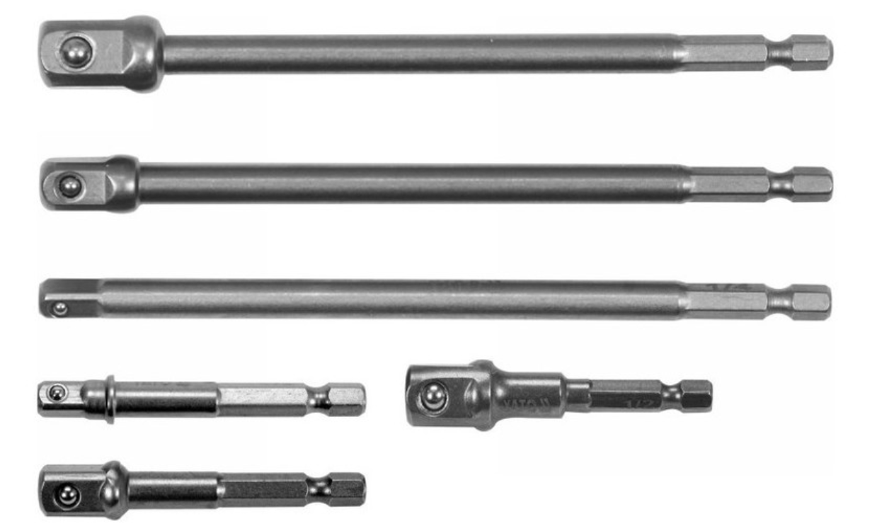 YATO Dugókulcs adapter készlet 6 részes 1/4" Hex -> 1/4", 3/8", 1/2" négyszög CrV termék fő termékképe