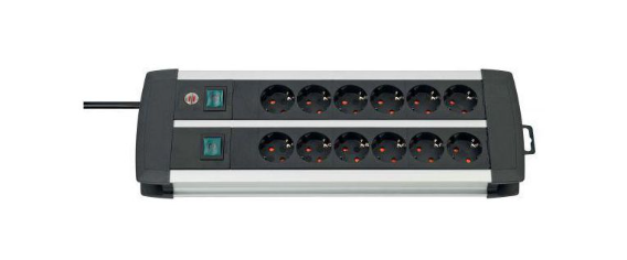 Brennenstuhl Elosztó Premium Alu-Line 12x DE F típusú (CEE 7/3) aljzat - DE F típusú (CEE 7/4) dugó Ezüst 3m termék fő termékképe