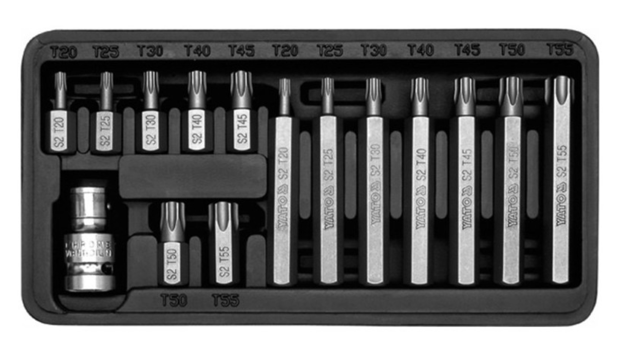 YATO Torx bit készlet 15 részes 1/2": T20-T55 termék fő termékképe