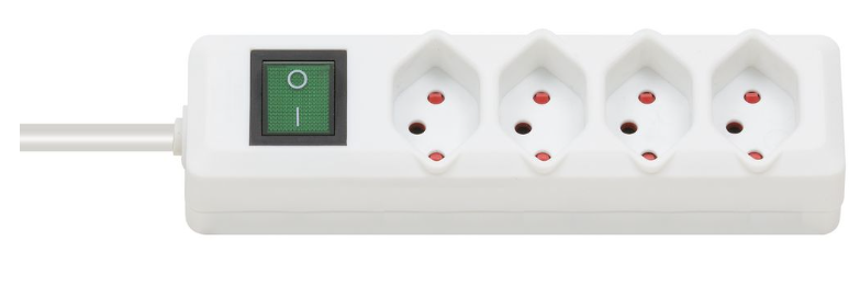 Brennenstuhl Elosztó Swiss-Line 4x CH J típusú (T13) aljzat - CH J típusú (T12) dugó Fehér 1.5m termék fő termékképe