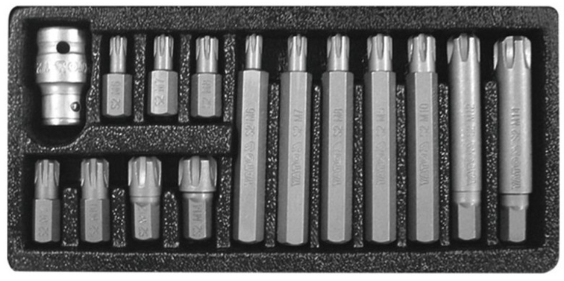 YATO Bit készlet 15 részes RIBE M6-M14 L=30 mm 1/2" termék fő termékképe