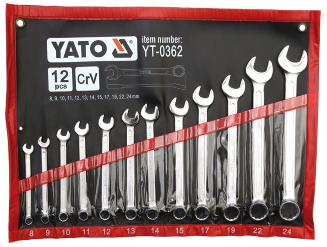 YATO Csillag-villáskulcs készlet 12 részes 8-24 mm CrV termék fő termékképe