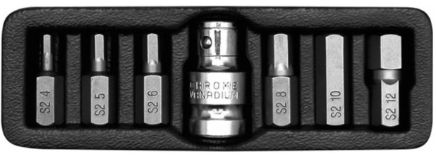 YATO Bit készlet (imbusz) 7 részes 4-12, L=30 mm 1/2" termék fő termékképe