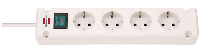 Brennenstuhl Elosztó Bremounta 4x DE F típusú (CEE 7/3) aljzat - DE F típusú (CEE 7/4) dugó Fehér 1.5m termék fő termékképe