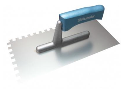 KUBALA Rozsdamentes simító, 130x270 mm, lakozott bükkfa nyél poliamid lábon, fogazás 12x12 mm termék fő termékképe