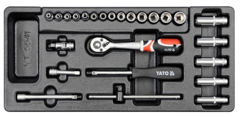 YATO Dugókulcs készlet 25 részes 1/4" 3,5-14 mm CrV (fiókbetét) termék fő termékképe