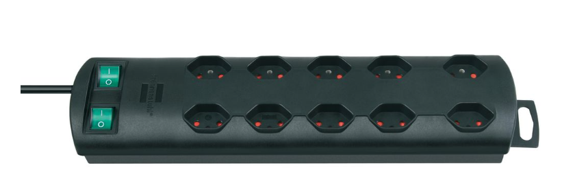 Brennenstuhl Elosztó Primera-Line 10x CH J típusú (T13) aljzat - CH J típusú (T12) dugó Fekete 2m termék fő termékképe