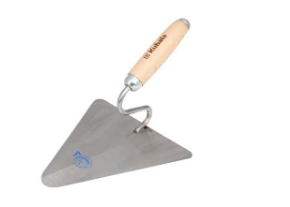 KUBALA Rozsdamentes háromszög kőműveskanál, 200x190 mm, viaszolt bükkfa nyél termék fő termékképe