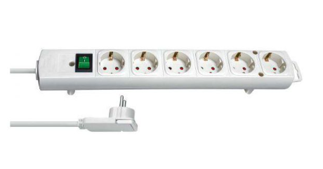 Brennenstuhl Elosztó Comfort Line 6x DE F típusú (CEE 7/3) aljzat - DE F típusú (CEE 7/4) dugó Fehér 2m termék fő termékképe