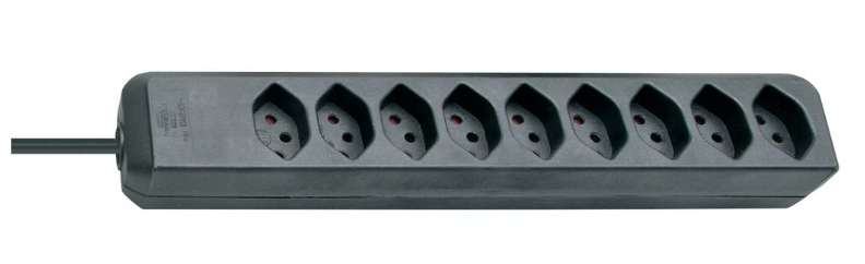 Brennenstuhl Elosztó Eco-Line 9x CH J típusú (T13) aljzat - CH J típusú (T12) dugó Fekete 2m termék fő termékképe