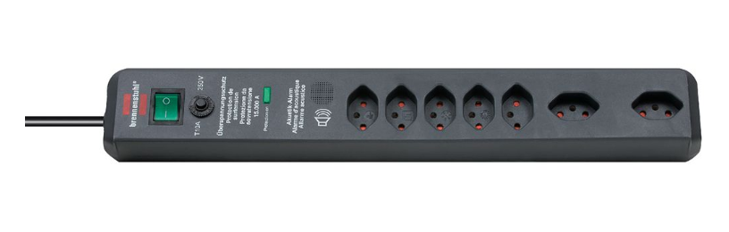 Brennenstuhl Elosztó Secure-Tec 7x CH J típusú (T13) aljzat - CH J típusú (T12) dugó Antracit 3m termék fő termékképe