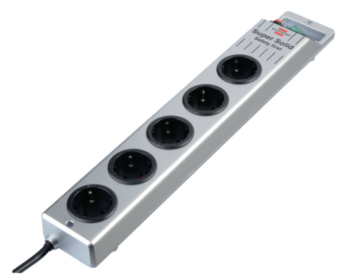 Brennenstuhl Elosztó Super-Solid 5x DE F típusú (CEE 7/3) aljzat - DE F típusú (CEE 7/4) dugó Fekete/ezüst 2.5m termék fő termékképe