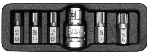 YATO Bit készlet 6 részlet SPLINE M5-M12 L=30 mm 1/2" termék fő termékképe