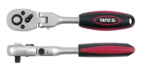 YATO Racsnis hajtószár 3/8" 242 mm 72T csuklós ±90° egyenes szár CrV termék fő termékképe