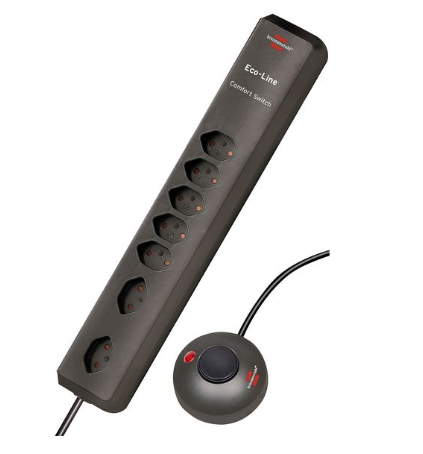 Brennenstuhl Kimeneti szalagkábel lábkapcsolóval Eco-Line 7x CH J típusú (T13) aljzat - CH J típusú (T12) dugó Antracit 2m termék fő termékképe