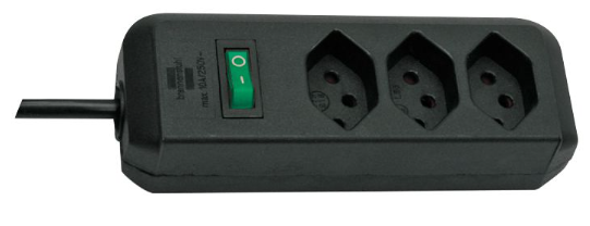 Brennenstuhl Elosztó Eco-Line 3x CH J típusú (T13) aljzat - CH J típusú (T12) dugó Fekete 1.5m termék fő termékképe