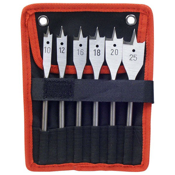 EXTOL Központmaró készlet fához 6db; 10-12-16-18-20-25mm, 152mm hosszú, edzett szénacél, hatszög befogás, DIN3126 termék fő termékképe