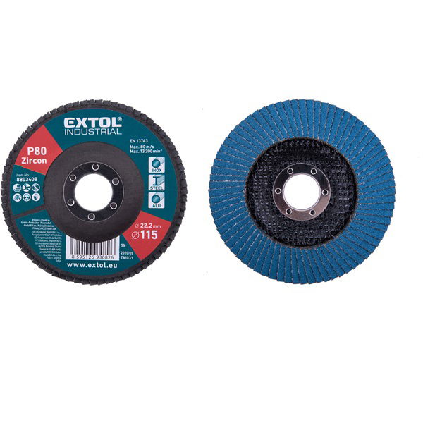 EXTOL Lamellás csiszoló INOX, acél és ALU munkadarabok csiszolására, 115×22mm; P120 termék fő termékképe