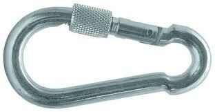 Rugós karabiner csavarbiztosítással  DIN 5299/D, horganyzott, 9x90 termék fő termékképe