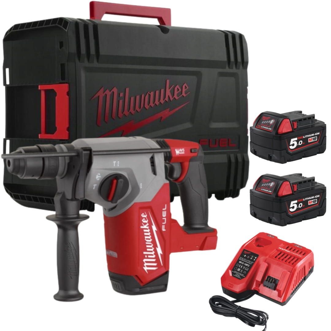Milwaukee M18 FHX-502X FUEL™ akkus SDS-plus fúró-vésőkalapács (2 x 5.0 Ah Li-ion akkuval, Heavy Duty kofferben) termék fő termékképe