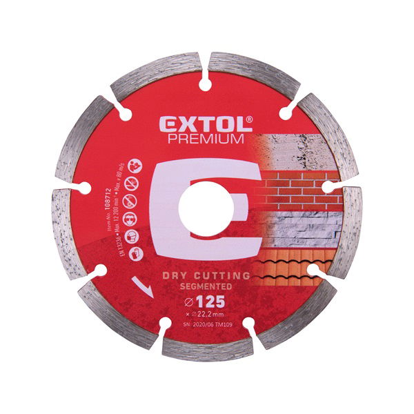 EXTOL KIFUTÓ ! Gyémántvágó szegmenses; 125×22,2mm, max.12.250 f/min termék fő termékképe