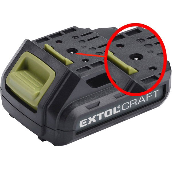 EXTOL Tartalék akku RÉGEBBI TÍPUSÚ 12V Li-ion, 402400 töltőhöz, 2 SARU+1 TÜSKE; 1300mAh, töltési idő: 4,5 óra termék fő termékképe
