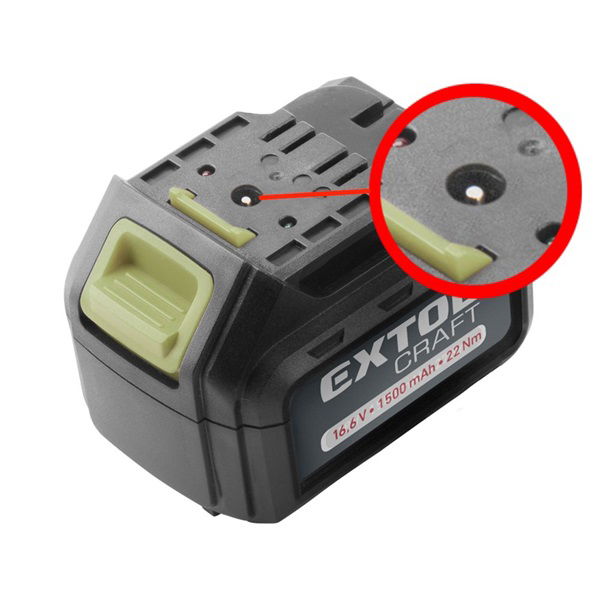 EXTOL Tartalék akku RÉGEBBI TÍPUSÚ 402420 Li-ion töltőhöz, 2 SARU+1 TÜSKE; 16V, 1500mAh, töltési idő: 5,5 óra termék fő termékképe