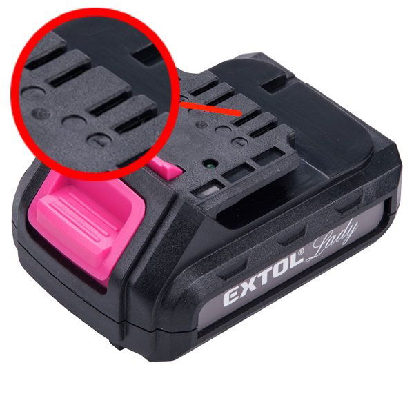 EXTOL Tartalék akku ÚJABB TÍPUSÚ 12V Li-ion, 402401 géphez és 402400D töltőhöz, 3 SARU; 1300mAh, töltési idő: 4,5óra termék fő termékképe