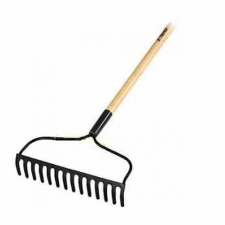 Pertul Gereblye 35cm széles fej, 14 fog és 122cm hosszú üvegszálas nyéllel, R-14-AL-FP termék fő termékképe