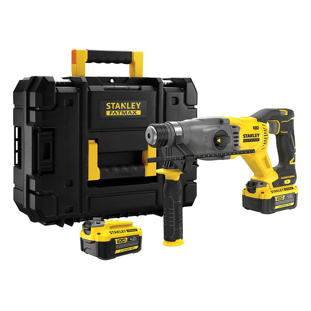 Stanley SFMCH900M22 FATMAX® V20 szénkefe nélküli akkus SDS-plus fúró-vésőkalapács (2 x 4.0 Ah Li-ion akkuval, kofferben) termék fő termékképe