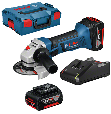 Bosch GWS 18-125 V-Li akkus sarokcsiszoló (2 x 4.0 Ah Li-ion akkuval) termék fő termékképe