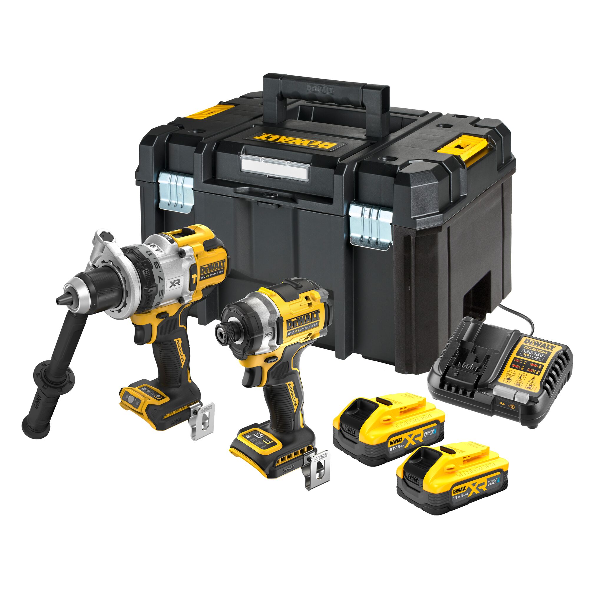 Dewalt DCK2200H2T akkus gépcsomag, 2 gépes (2 x 5.0 Ah Powerstack Li-ion akkuval, TSTAK kofferben) termék fő termékképe